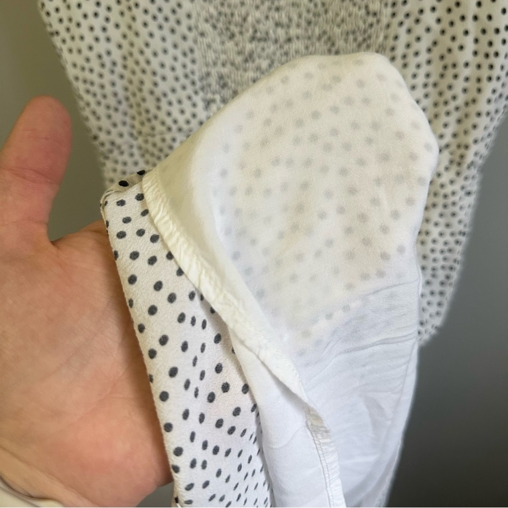 Abercrombie & Fitch Cinched Wrap Dress White Black Polka Dots, V-Neck, Size XS - Picture 13 of 15